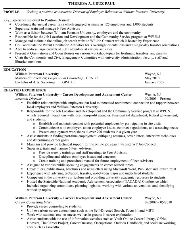 Resume - Work Profile: Theresa Cruz Paul